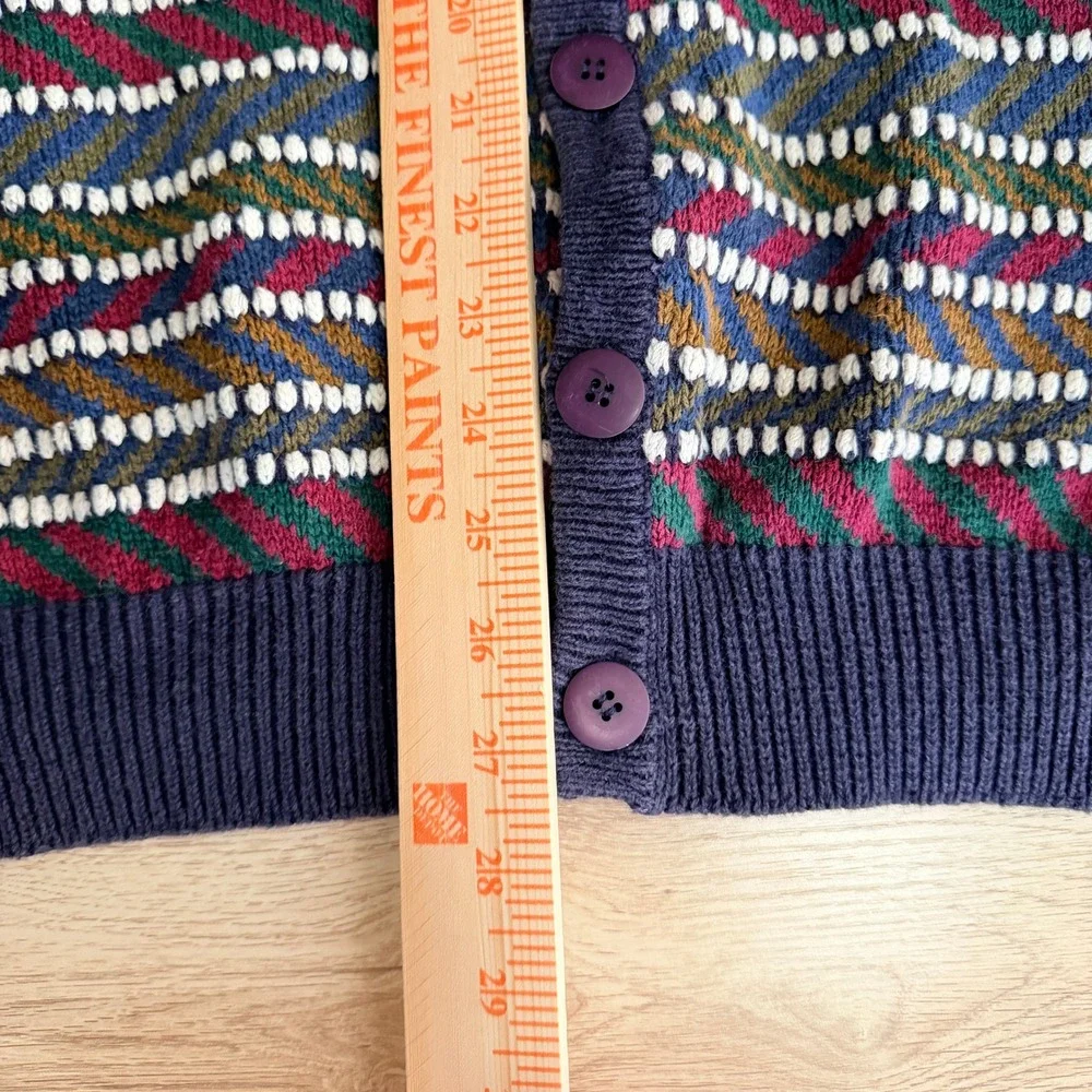 Vintage Northern Isles Cardigan Sweater‎ Mens XL Multicolor Striped Textured